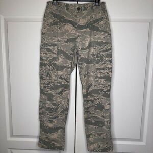 US. Air Force Pants Mens 30XS Green Camo Print Cargo Utility Military Button Fly